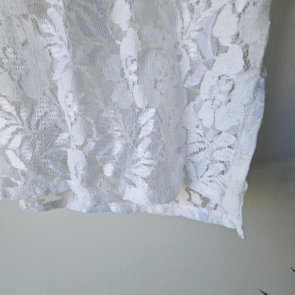 White Lace Button Up Shirt Generation Gap - Picture 5 of 6
